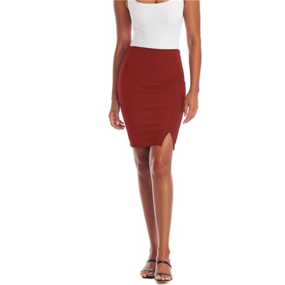 Dresses & Skirts - Women's Pencil Skirt Premium Ponte Basic Solid Stretch Above